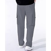 economico Pantaloni cargo-Per uomo Pantaloni Cargo Pantaloni Elastico in vita Coulisse Multi-tasche Semplice Mimetico Indossabile All&#039;aperto Quotidiano Campeggio &amp; Escursionismo Moda Classico Nero Verde militare