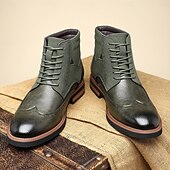 economico Stivaletti alla caviglia-Per uomo Stivali Camminata Vintage Casual Britannico Pelle PU Camoscio Confortevole Antiscivolo Caldo Allacciatura Nero Giallo Marrone Autunno Inverno