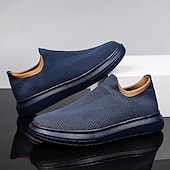 cheap Slip-On Casual Shoes-Men's Slip-On Knit Walking Sneakers – Lightweight Breathable Casual Shoes for Travel, Gym &amp; Daily Wear