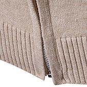 levne pánský svetr cardigan-Pánské Svetr Cardigan Oříznutý svetr Svetr na zip Pletený svetr Rýhovaný Plést Běžné topy Zapni Bez vzoru Stojáček Módní Klasické Dovolená Denní nošení Oblečení Podzim Zima Černá Bordó S M L