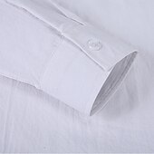 voordelige Heren Elite Overhemden-Voor heren Overhemd Zwart Wit Geel Rood Donker Marine Lange mouw Effen opa kraag School Formeel Kleding minimalistische