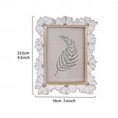 cheap Tabletop Picture Frames-White Resin Photo Frame with Gold-Edged 3D Daisy Design, Square Picture Frame for Desktop Display, Horizontal and Vertical Use, Ideal for Home Decor and Photography Props