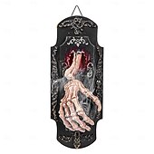 economico Halloween-Campanello a forma di mano di scheletro di Halloween, sensore spray per campanello spettrale di Halloween, serratura per porta per casa stregata, bar, club, decorazione per feste di Halloween