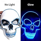 ieftine Măști-Schelet Craniu Halloween Mască Mască LED Infricosator Strălucitor în Întuneric Aprinde LED-ul Adulți Bărbați Pentru femei Unisex Halloween Carnaval Performanță Petrecere Costume de Halloween ușoare