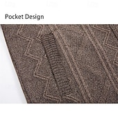 baratos suéter cardigã masculino-Homens Sueter Cardigan Suéter Cortado Suéter com zíper Suéter de malha Estriado Tricotar Tops regulares Tosão Tecido Colarinho Chinês Moda Clássico Férias Roupa Diária Roupa Outono Inverno Vermelho