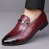 voordelige Loafers-Groene instappers met krokodillenmotief voor heren – casual zakelijke stijl, comfortabele schoenen van imitatieleer voor op kantoor en dagelijks gebruik