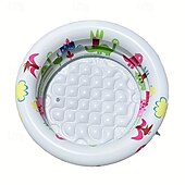 cheap Kiddie Pools-23 Inch Round Inflatable Toddlers Swimming Pool with Thickened PVC Material Portable Swimming Pool for Little Ones 3-Layer Design Smooth Surface 4 Air Vents Mixed Colors Perfect for Parties