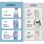 economico Accessori per bicchieri-Borsa porta borraccia per bicchiere Stanley da 40 once con tasca per telefono, porta borraccia in neoprene con tracolla &amp;cinturino portatile accessori Stanley Cup