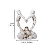 cheap Halloween Hanging &amp; Tabletop Decorations-Halloween Resin Skeleton Heart Hands Decor, Skull Head with Skeleton Hands Forming Heart Shape, Spooky Tabletop Decoration for Halloween Party and Home Holiday Display