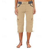 abordables Bas-Femmes Pantalons Cargo Pantalons de randonnée Extérieur Coupe régulière Respirant Bas Avec Poches Noir Vert Véronèse Coton Camping / Randonnée Course S M L XL XXL