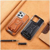 billige iPhone-etuier-telefon Etui Til iPhone 16 Pro Max Plus iPhone 16 iPhone 15 Pro Max Plus iPhone 15 iPhone 14 Pro Max Plus iPhone 13 Pro Max Mini Bakdeksel med stativ Kortspor Støtsikker Kontor / Bedrift TPU PU lær