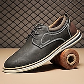 Χαμηλού Κόστους Ανδρικά Sneakers-Ανδρικά καφέ παπούτσια derby από συνθετικό δέρμα – ελαφριά σχέδια με κορδόνια για καθημερινή χρήση στο γραφείο, εξόδους το Σαββατοκύριακο και smart casual στυλ.