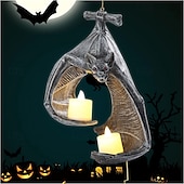 baratos Halloween-suporte para velas de parede de morcego, decorações de velas de morcego para Halloween, arandela de parede de morcego gótico, suporte para velas com velas, decoração pendurada para castiçal de