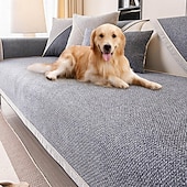 billige Hundesofatrekk-pustende, sklisikkert sofatrekk for kjæledyr og hund, vevd sofabeskytter i bomull og lin, mykt og slitesterkt møbeltrekk for alle årstider, kjæledyrvennlig