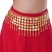 abordables Tenues de danse du ventre-Pièces de monnaie danse du ventre hanche écharpe ceinture danse du ventre pièces jupes chaîne ceinture pour danse du ventre costume d'Halloween accessoire