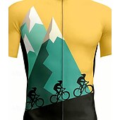 economico Maglie da uomo-Per uomo Maglia da Ciclismo Manica Corta Bicicletta Maglia Top con 3 tasche posteriori Resistente ai Raggi UV Asciugatura Rapida Cerniera Frontale Strisce Riflettenti Giallo Gli sport Abbigliamento