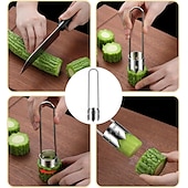 cheap Fruit &amp; Vegetable Tools-Fruit and Vegetable Corer Tool, Stainless Steel Fruite, Apple Core Remover with Ergonomic Handle, Red Bell Pepper Corer Tool for Vegetables Fruit Kitchen Gadget