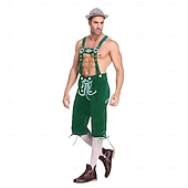 voordelige Heren-Oktoberfest Lederhosen Hemd Alpine Hoed Bavarian Duits Weiden Voor heren Carnaval Feest Bierfestival Doek in traditionele stijl Blouse Short Outfits