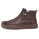 abordables Bottines-Bottines zippées faites main pour hommes pour un confort quotidien – bottes de marche décontractées de style vintage pour les voyages d&#039;automne et les aventures urbaines