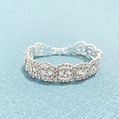economico Braccialetti-Classico braccialetto benedetto ed elegante con strass, gioiello in argento per regalo di nozze, festa, fidanzamento, festival