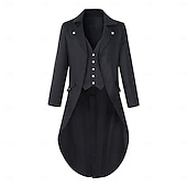 economico Cime-Retrò Vintage Punk &amp; Gotico Medievale Cappotto Smoking Frac Vampiro Cavaliere Costume Per uomo Stile Steampunk Halloween Performance Festa / Sera LARP Adulti Cappotto