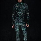 abordables Costumes de couple et de groupe-Combinaison en toile d&#039;araignée pour Halloween, costumes de groupe pour couples, combinaison intégrale, costume effrayant pour hommes, femmes, garçons, enfants, adultes, performance, fête, club,