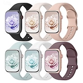 abordables Bracelets Apple Watch-6 Trousses Bracelet Sport Compatible avec Bracelet Apple Watch 38mm 40mm 41mm 42mm 44mm 45mm 49mm Mignon Silicone Bracelet de remplacement pour iwatch Ultra 2 Série 9 8 7 SE 6 5 4 3 2 1