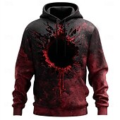 economico Gotico &amp; Teschio-Halloween Per uomo 3D Bocca Felpe con cappuccio Felpa Felpa con cappuccio Felpa con cappuccio Girocollo Punk Stampa 3D Club Abbigliamento casual alla moda Rosso Rosso scuro Stampa 3D Coulisse Autunno