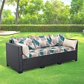 cheap Sofa Cover-Outdoor Seat Cushion Cover For Patio Floral Yarn Dyed Microfiber Slipcovers