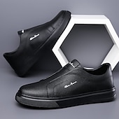 billige Sneakers til herrer-Herre Treningssko Gange Fritid Mikrofiber Bekvem Sklisikker Pustende Nylonteip Tøfler Svart Hvit Blå Sommer Vår