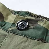 preiswerte Draussen-Herren Cargo-Shorts Shorts Sommershorts Patchwork Mehrere Taschen Tarnung Komfort tragbar Knielang Outdoor Sport Täglich Mode Lässig Schwarz Armeegrün