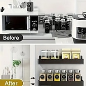 cheap Kitchen Storage-2pcs Large Magnetic Storage Baskets, No Drilling or Adhesive, Removable Multi-Purpose Racks for Fridge, Microwave, Washer Side, Magnetic Spice Organizer for Kitchen