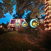 preiswerte Bodenlichter-Solarleuchten für den Außenbereich, mondförmige Lichterkette aus Metall, wasserdicht, LED-Gartenlandschaftslicht für Terrassen- und Hofdekor, 1 Stück