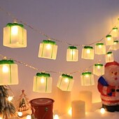 olcso Elemmel működő-1 db 3m-20leds karácsonyi ajándékdoboz fényfüzér aaa elemdoboz usb kettős célú beltéri és kültéri éttermi parti fesztivál hangulatú dekoratív fényfüzér