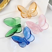 tanie rzeźby ścienne-Kolorowa kryształowa figurka motyla, opalizująca szklana ozdoba do toaletki lub dekoracji stołu, przezroczysta rzeźba motyla na imprezę, uroczystość lub do domu