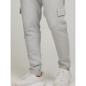 お買い得  スウェットパンツ-男性用 スウェットパンツ ジョガー ズボン カジュアルパンツ ポケット 弾性ウエスト ドローストリング ソリッド 履き心地よい 全長 アウトドア 日常 ランニング 旅行度假风 シンプル ブラック ネイビーブルー 伸縮性あり
