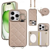 preiswerte Handyhülle für iPhone-Handy Hülle Handyhüllen Für iPhone 16 15 14 Pro Max Plus iPhone 16e iPhone 13 Pro Max Brieftaschenhülle Reisverschluss mit Trageriemen Ständer Retro TPU PU-Leder