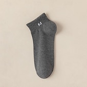 economico calzini da uomo-Per uomo 10 coppie Pacchi Multipli Calzini Calzini da Corsa Calzini Casual Nero+Bianco+Grigio Nero Colore Lettera Vacanza Sport &amp; Outdoor Quotidiano Base Medio Primavera Autunno Moda Casual