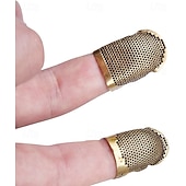 economico arti, mestieri e cucito-Confezione da 4 dita da cucito con protezione per le dita regolabile, protezione in metallo per spilli, aghi per cucire, quilting, accessori per il fai da te, strumenti per cucire e ricamo (2 misure)