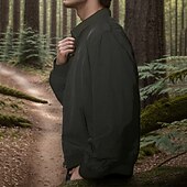 baratos Jaquetas Casuais-Homens jaqueta leve Jaqueta Carga Jaqueta casual Férias Diário Bolsos Primavera Outono Bloco de cor Moda Clássico Colarinho Chinês Padrão Preto Azul Marinha cáqui Casaco