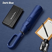 cheap Umbrellas-Folding Sun Umbrella For Both Rain And Sunshine Extra Large Windproof Three-Fold Canopy Thickened UV Protection Travel Parasol with Ring Buckle for Outdoor Use