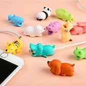 cheap Storage &amp; Organization-5pcs Animal Bite Cable Protectors Cute Cartoon Animal Wire Covers for Phone Charger Cord Protection Decorative Silicone Cable Saver for iPhone USB Data Cables
