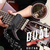 economico Articoli per la casa-Accordatore per capotasto per chitarra a doppio uso con display LCD, in lega di zinco, 2 in 1, capotasto e accordatore per chitarra acustica elettrica, strumento di regolazione precisa
