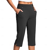 billige Vanlige leggings-Dame Bukser Fritid Treningsklær Kalv lengde Naturlig عادي Sidelommer Delt comfy Pustende Yoga- og dansesko Fritid / hverdag Sjøblå Svart Hvit Rosa Vår Høst Normal