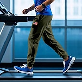 billiga Joggingbyxor-Herr Atletiska byxor Joggingbyxor Joggare Långbyxor Ficka Elastisk midja Snörning Amerikanska flaggan Komfort Utomhussport Dagligen Mode Ledigt Svart Gul Microelastisk