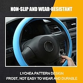 abordables Servicio de Vehículo-Funda de silicona para volante de coche, moderna, antideslizante, suave, ajustada, universal, para todas las estaciones, cómoda, resistente al desgaste, funda flexible para el mango.