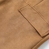 preiswerte Faux-Suede-Jacken-Herren Imitat-Lederjacke Urlaub Täglich Winddicht Warm Tasche Herbst Winter Einfach Mode Klassisch Stehkragen Regulär Hellkaki Schwarz Blau Khaki Armeegrün Jacken