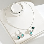 economico Parure di gioielli-Set di gioielli da sposa 4 Diamanti d'imitazione 1 Collana 1 Bracciale 1 Anello Orecchini Per donna Vintage Personalizzato Classico Adorabile Classico Amore Prezioso Parure di gioielli Per Matrimonio