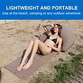 cheap Camping Equipment-1pc Portable Inflatable Beach Mat - Durable PVC Foldable &amp; Portable Ideal for Beach Parties &amp; Outdoor Activities All-Season Use Machine Washable Beach Party Essentials  Modern Beach Mat
