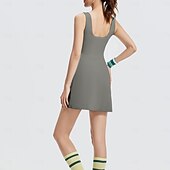 olcso Női ruha-Női Egyszínű Teniszruha Teniszszoknyák rövidnadrággal 1 darab Ujjatlan Sportos Csökkenti a kopást Rugalmas Profesionalni Tenisz Futás Fitnesz Pántos U-alakú Szoknyák Ruhák Fekete Fehér Szürke Spandex